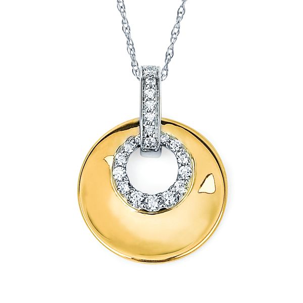 14k White & Yellow Gold Diamond Pendant Engelbert's Jewelers, Inc. Rome, NY