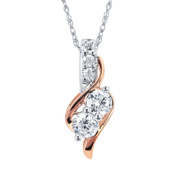14k White & Rose Gold Diamond Pendant Morin Jewelers Southbridge, MA