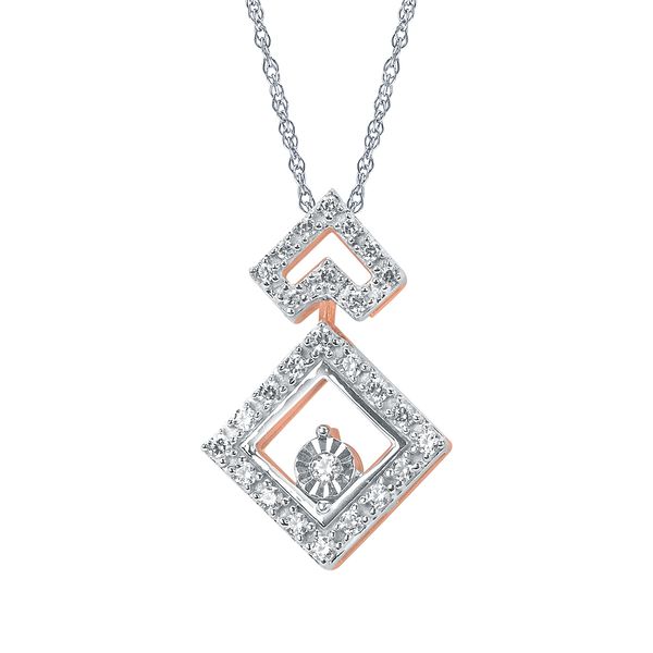 14k White & Rose Gold Diamond Pendant Morin Jewelers Southbridge, MA