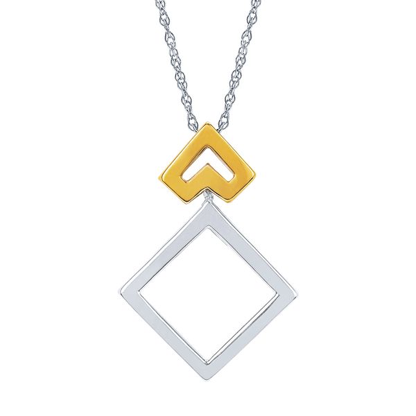 Sterling Silver & Yellow Gold Diamond Pendant Scirto's Jewelry Lockport, NY