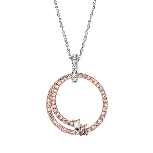 14k Rose & White Gold Diamond Pendant Scirto's Jewelry Lockport, NY