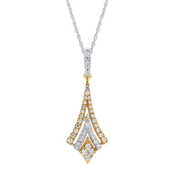 14k White & Yellow Gold Diamond Pendant Lewis Jewelers, Inc. Ansonia, CT