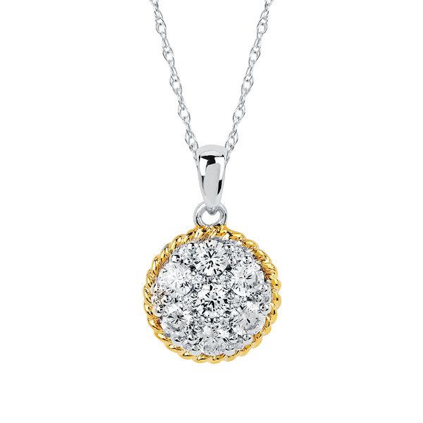 14k White & Yellow Gold Diamond Pendant B & L Jewelers Danville, KY