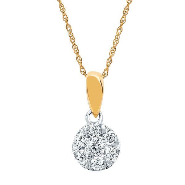 14k Yellow & White Gold Diamond Pendant Adler's Diamonds Saint Louis, MO