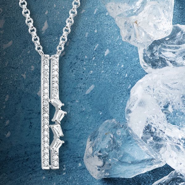 14k White Gold Diamond Pendant Image 3 Scirto's Jewelry Lockport, NY