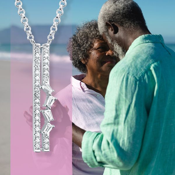 14k White Gold Diamond Pendant Image 5 Lewis Jewelers, Inc. Ansonia, CT