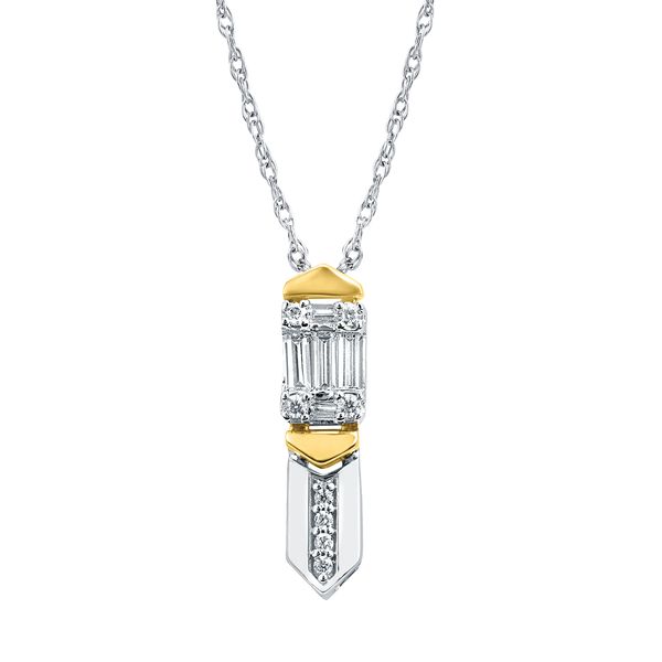 14k White & Yellow Gold Diamond Pendant Adler's Diamonds Saint Louis, MO
