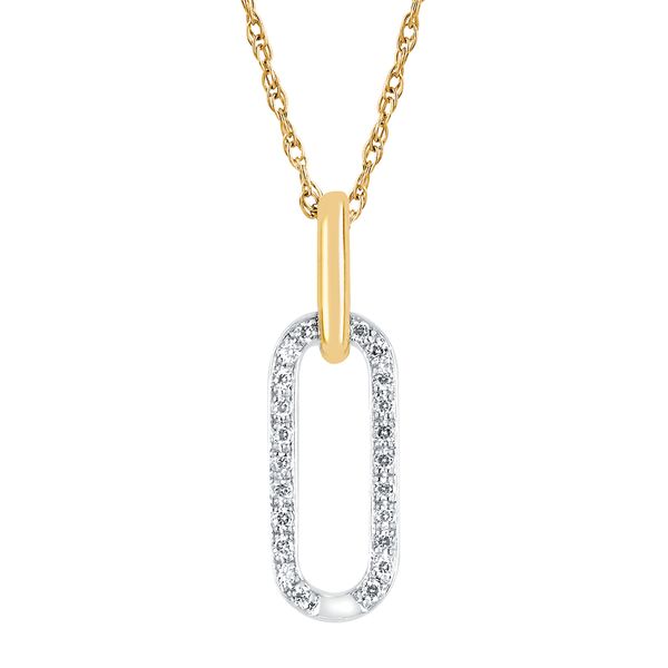 14k White & Yellow Gold Diamond Pendant Jewel Smiths Oklahoma City, OK