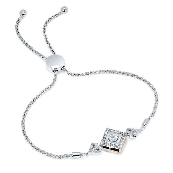 Sterling Silver & Rose Gold Diamond Bracelet Scirto's Jewelry Lockport, NY