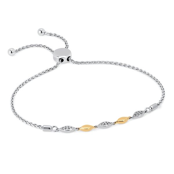 Sterling Silver & Yellow Gold Diamond Bracelet Arnold's Jewelry and Gifts Logansport, IN