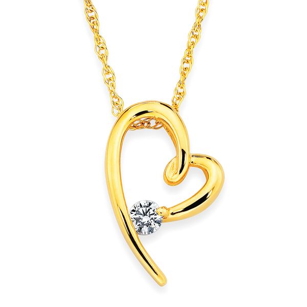 14k Yellow Gold Heart Pendant Morin Jewelers Southbridge, MA