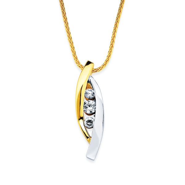 14k Yellow & White Gold Diamond Pendant Lewis Jewelers, Inc. Ansonia, CT