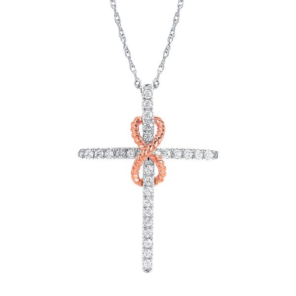 Sterling Silver & Rose Gold Diamond Pendant B & L Jewelers Danville, KY