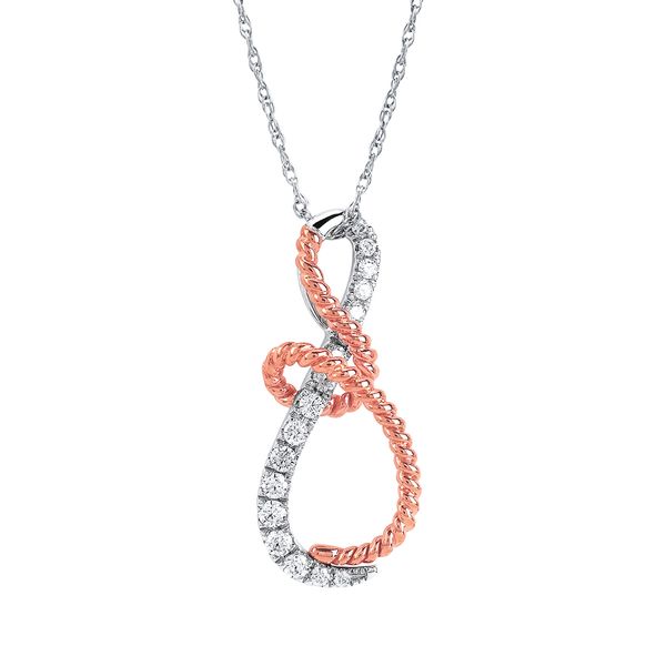 Sterling Silver & Rose Gold Diamond Pendant Arnold's Jewelry and Gifts Logansport, IN