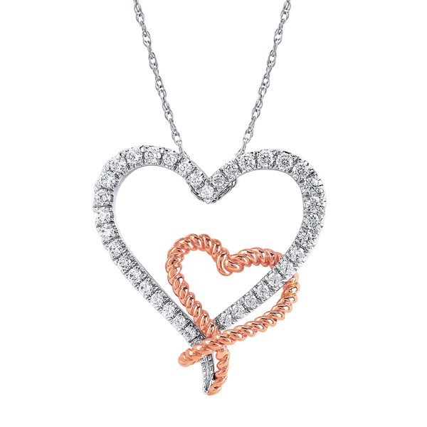 Sterling Silver & Rose Gold Diamond Pendant Arnold's Jewelry and Gifts Logansport, IN