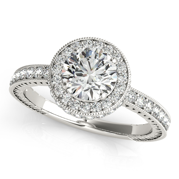 Platinum Round Halo Engagement Ring Elgin's Fine Jewelry Baton Rouge, LA