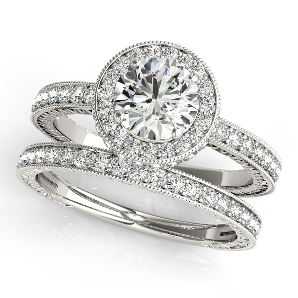 14K White Gold Round Halo Engagement Ring Image 3 Elgin's Fine Jewelry Baton Rouge, LA