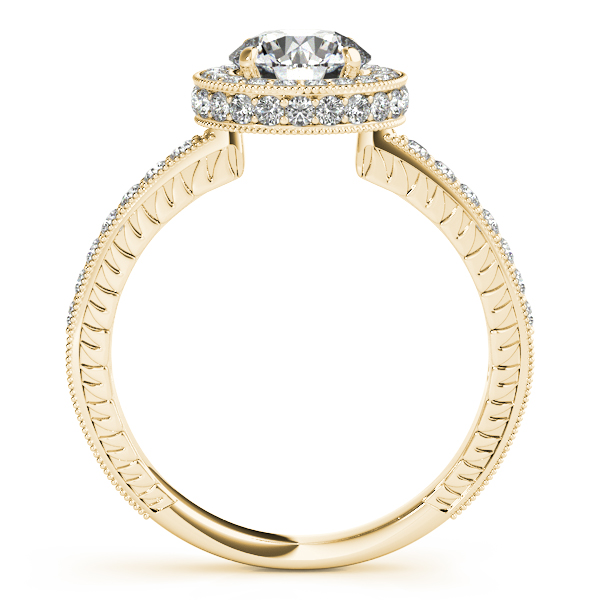 14K Yellow Gold Round Halo Engagement Ring Image 2 Quality Gem LLC Bethel, CT