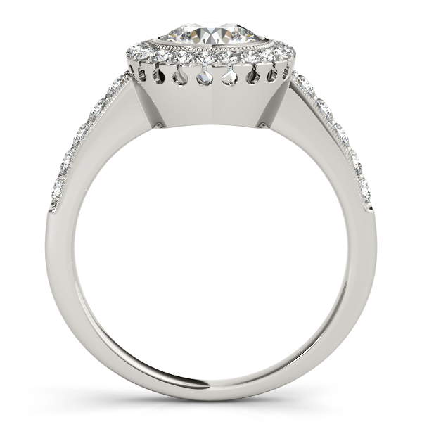 18K White Gold Round Halo Engagement Ring Image 2 Hess & Co Jewelers Lexington, VA