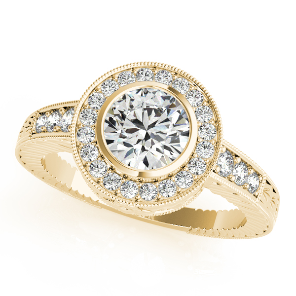 14K Yellow Gold Round Halo Engagement Ring Diedrich Jewelers Ripon, WI