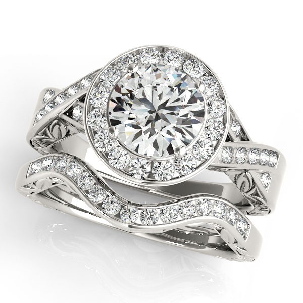 18K White Gold Round Halo Engagement Ring Image 3 Elgin's Fine Jewelry Baton Rouge, LA