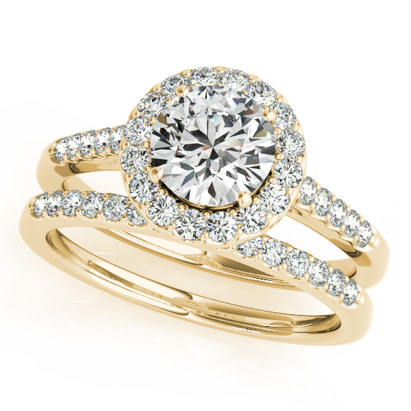 18K Yellow Gold 9.1 MM Halo Engagement Ring Image 3 Hess & Co Jewelers Lexington, VA