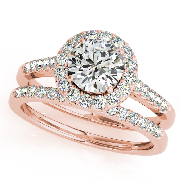 10k Rose Gold Round Halo Engagement Ring 50345 E 3 4 10kr Studio 2015 Woodstock Il