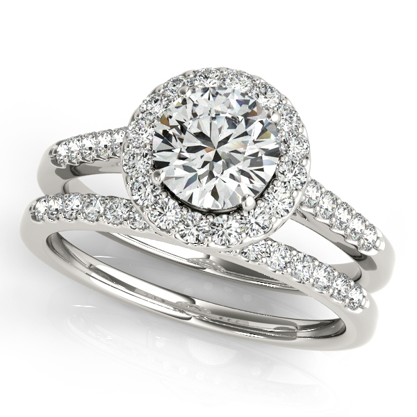 18K White Gold 9.1 MM Halo Engagement Ring Image 3 Hess & Co Jewelers Lexington, VA