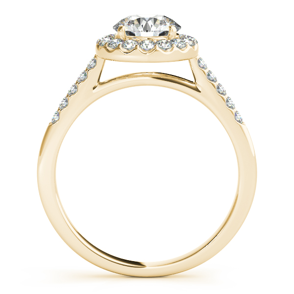 18K Yellow Gold 9.1 MM Halo Engagement Ring Image 2 Grono and Christie Jewelers East Milton, MA