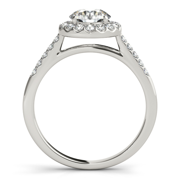 18K White Gold 9.1 MM Halo Engagement Ring Image 2 Hess & Co Jewelers Lexington, VA