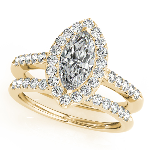 18K Yellow Gold Halo Engagement Ring Image 3 Hess & Co Jewelers Lexington, VA