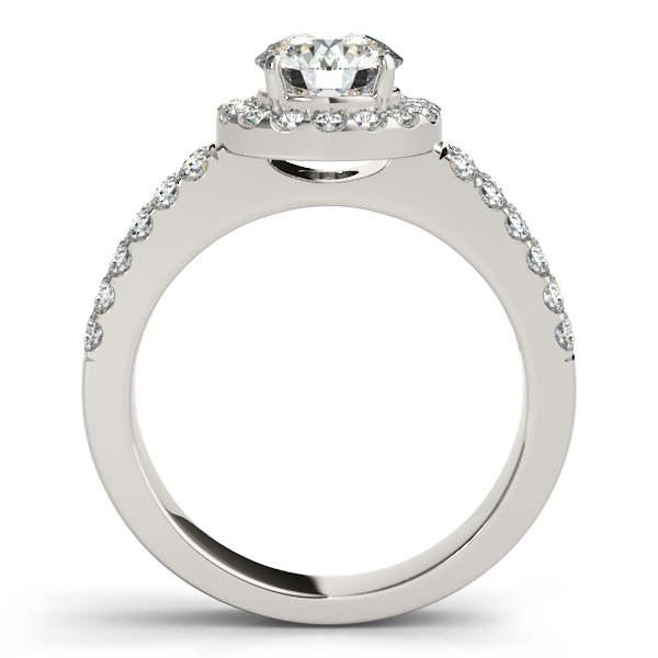 14K White Gold Round Halo Engagement Ring Image 2 Mystique Jewelers Alexandria, VA