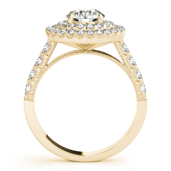18K Yellow Gold Round Halo Engagement Ring Image 2 Grono and Christie Jewelers East Milton, MA