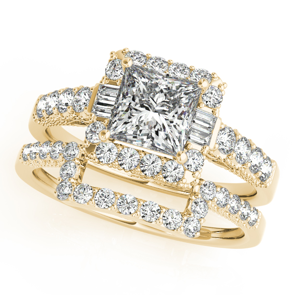 14K Yellow Gold Halo Engagement Ring Image 3 Elgin's Fine Jewelry Baton Rouge, LA