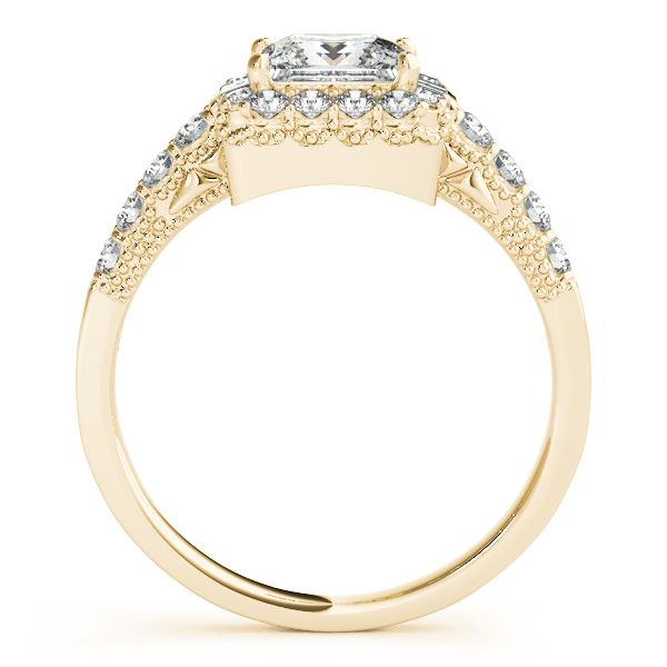 18K Yellow Gold Halo Engagement Ring Image 2 Quality Gem LLC Bethel, CT