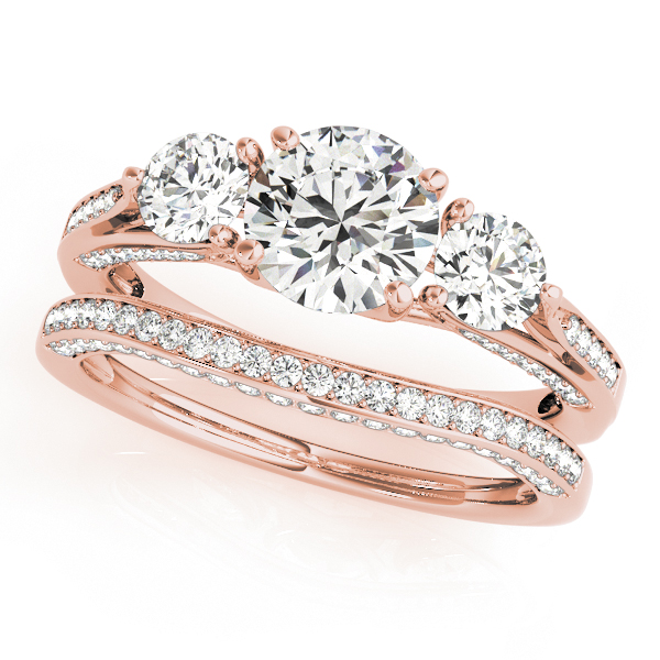 14K Rose Gold Three-Stone Round Engagement Ring 50477-E-14KR | Kiefer ...