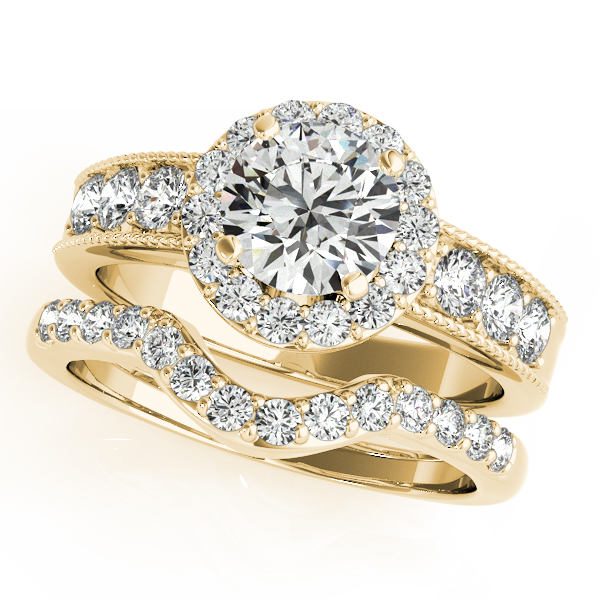 14K Yellow Gold Round Halo Engagement Ring Image 3 Grono and Christie Jewelers East Milton, MA