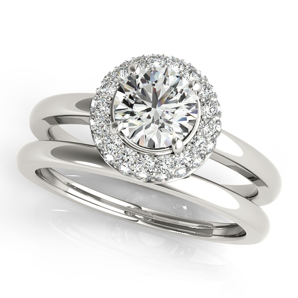 Platinum Round Halo Engagement Ring Image 3 Hess & Co Jewelers Lexington, VA