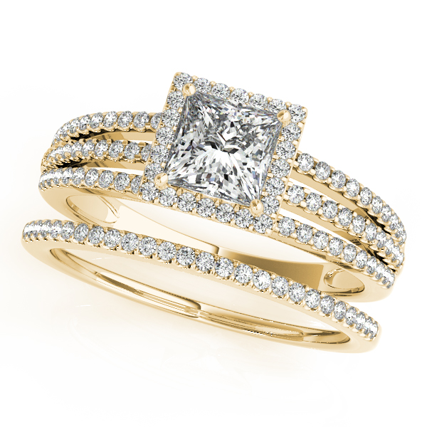18K Yellow Gold Halo Engagement Ring Image 3 Elgin's Fine Jewelry Baton Rouge, LA