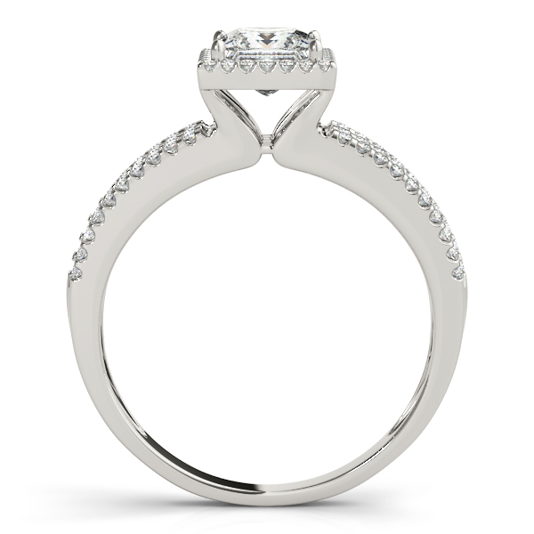 14K White Gold Halo Engagement Ring Image 2 Quality Gem LLC Bethel, CT