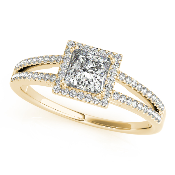 18K Yellow Gold Halo Engagement Ring Quality Gem LLC Bethel, CT
