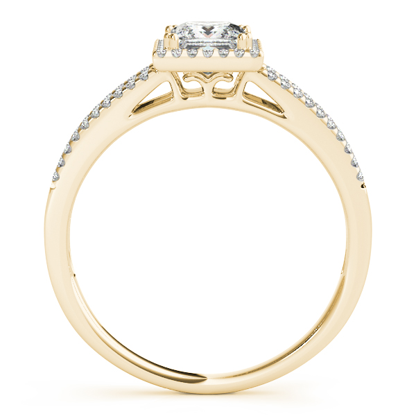 18K Yellow Gold Halo Engagement Ring Image 2 Elgin's Fine Jewelry Baton Rouge, LA