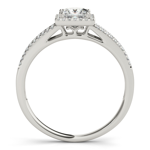 14K White Gold Halo Engagement Ring Image 2 Quality Gem LLC Bethel, CT