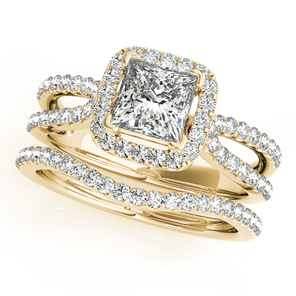 14K Yellow Gold Halo Engagement Ring Image 3 DJ's Jewelry Woodland, CA