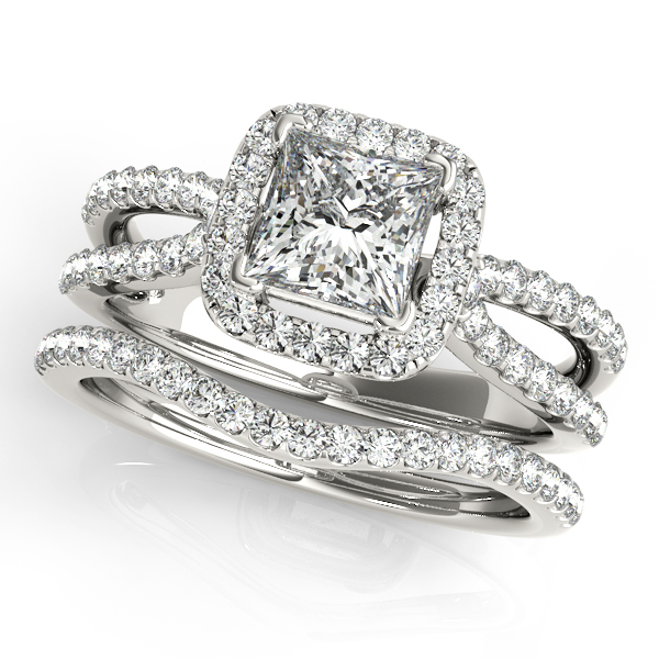 Platinum Halo Engagement Ring Image 3 Elgin's Fine Jewelry Baton Rouge, LA