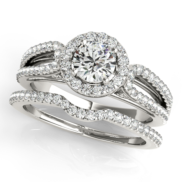 14K White Gold Round Halo Engagement Ring Image 3 Quality Gem LLC Bethel, CT