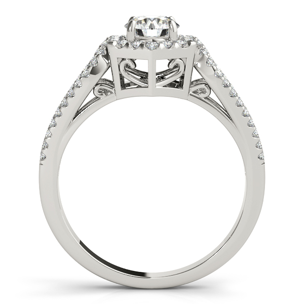 18K White Gold Round Halo Engagement Ring Image 2 Quality Gem LLC Bethel, CT