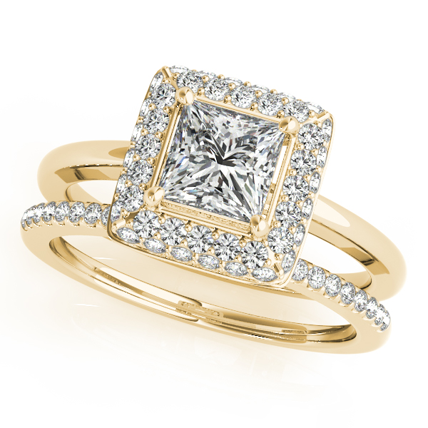 14K Yellow Gold Halo Engagement Ring Image 3 Grono and Christie Jewelers East Milton, MA