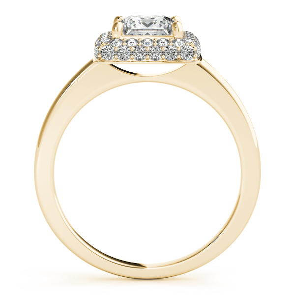 18K Yellow Gold Halo Engagement Ring Image 2 DJ's Jewelry Woodland, CA