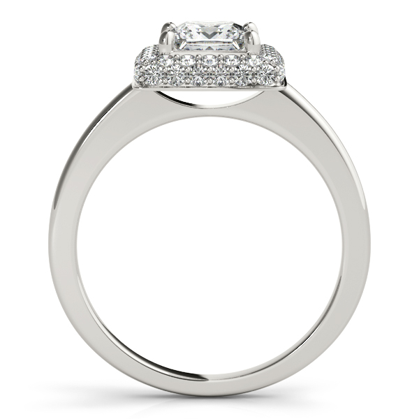 18K White Gold Halo Engagement Ring Image 2 Grono and Christie Jewelers East Milton, MA